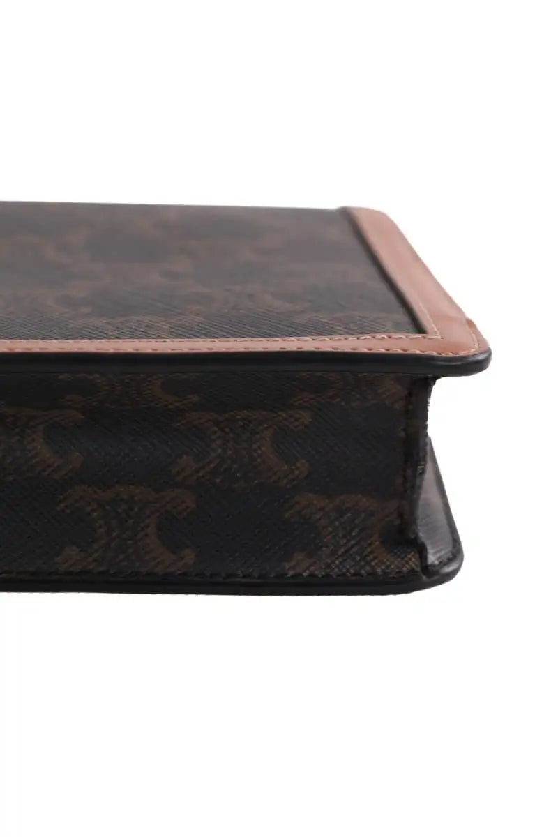 Sac à bandoulière Celine Triomphe Maillon Chain Marron en Cuir