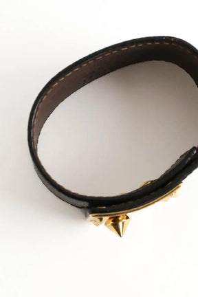 Bracelet Fendi Noir en Cuir