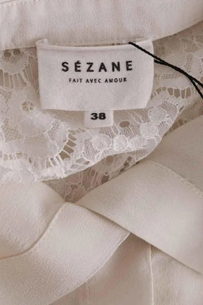 Blouse Sézane Ecru en Synthétique