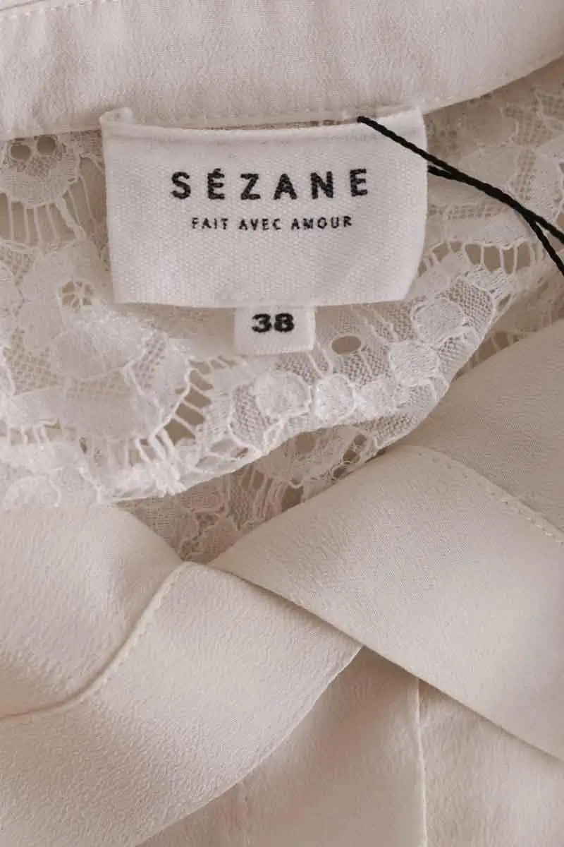 Blouse Sézane Ecru en Synthétique