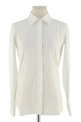 Chemise Max Mara Blanc en Coton, taille L - Seconde Main