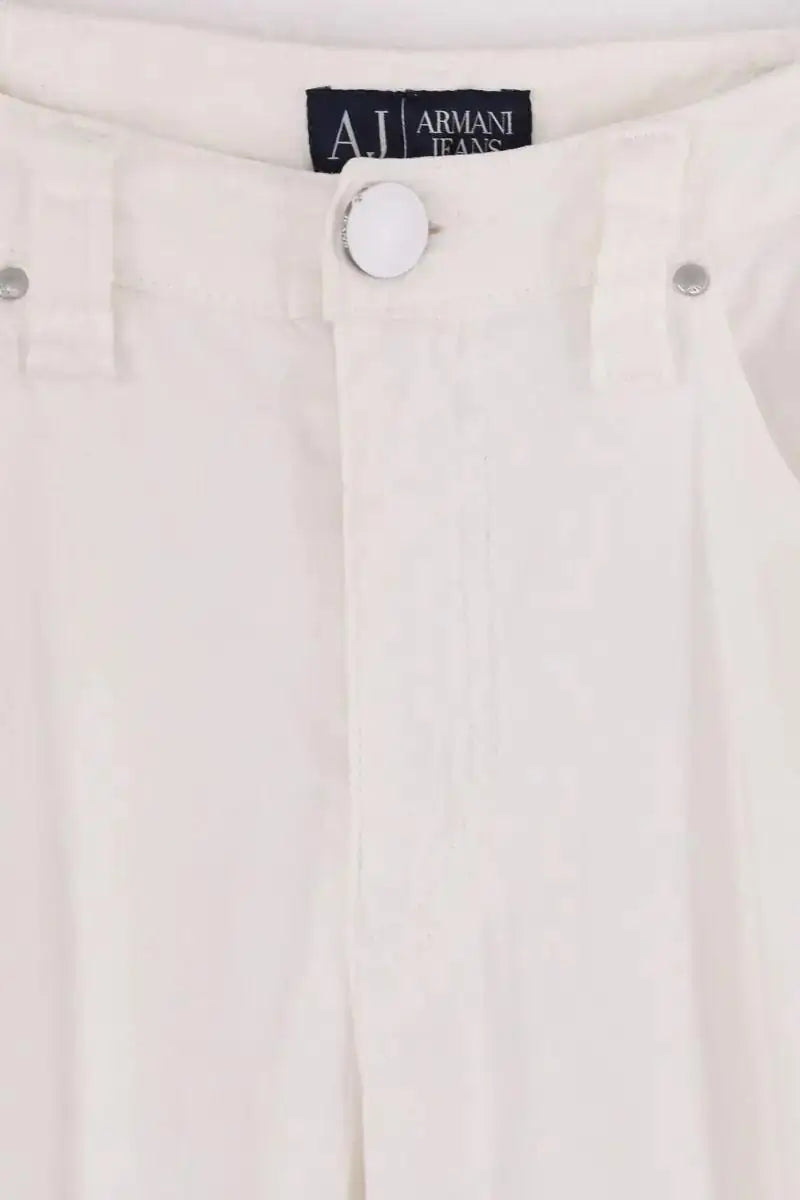 Pantalon Armani Jeans Blanc en Lin