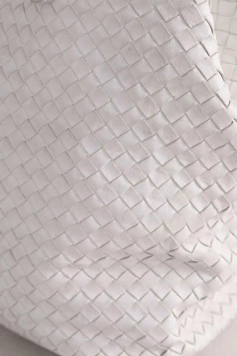 Cabas Bottega Veneta Blanc en Cuir
