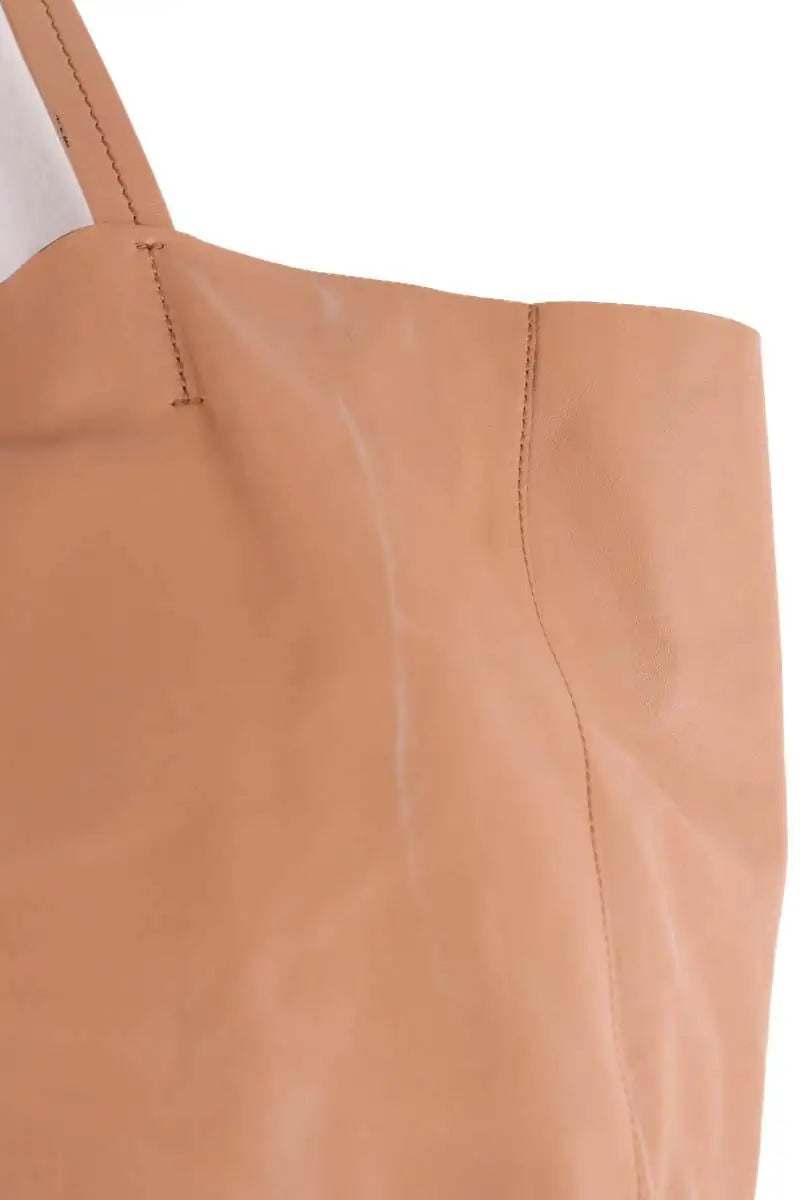 Cabas Celine Cube medium veau souple Camel en Cuir
