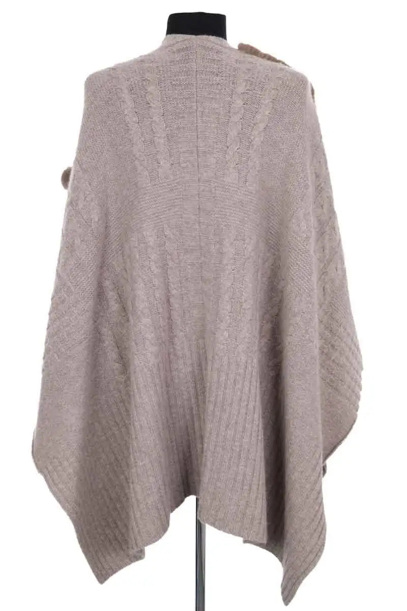 Poncho Max & Moi Beige en Laine