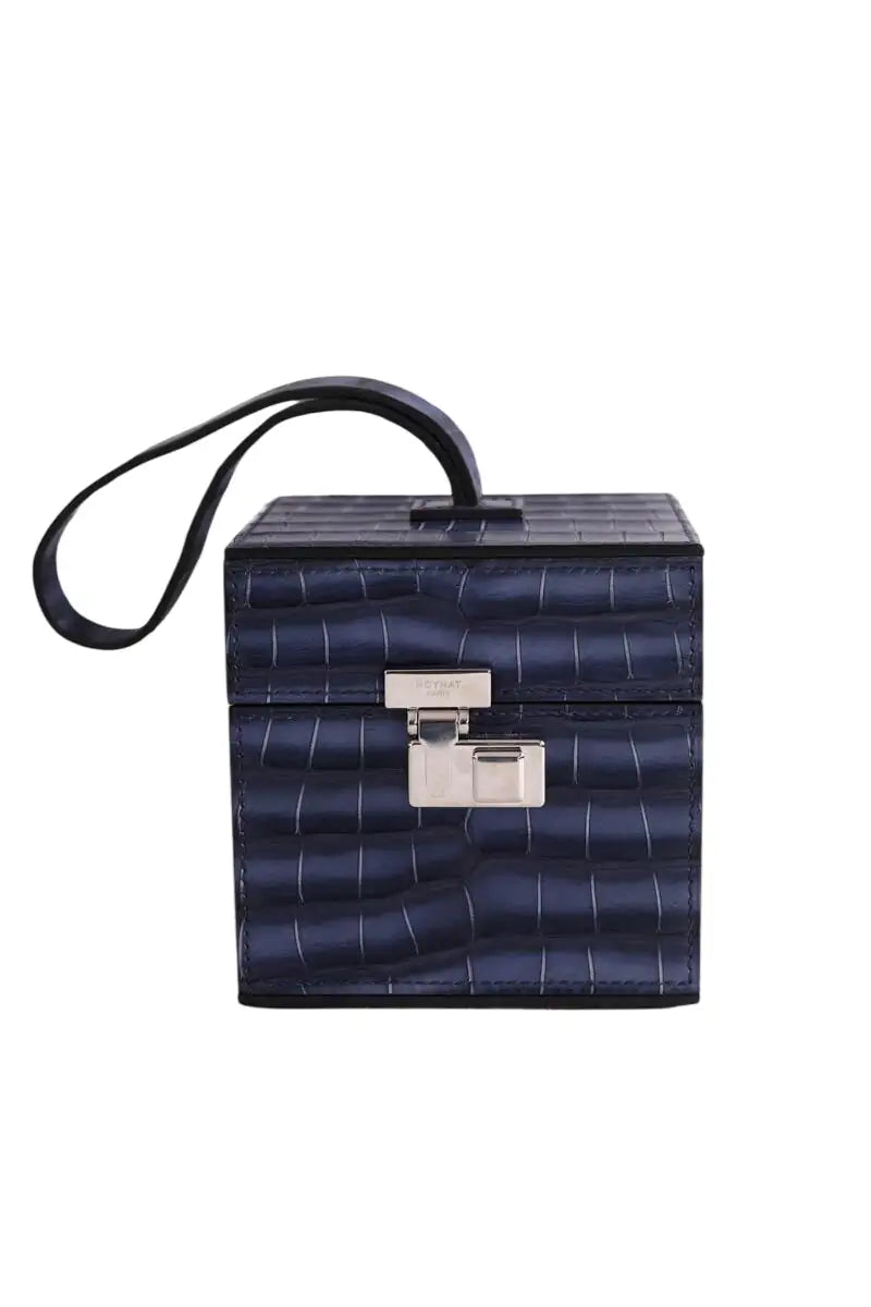 Mini vanity en cuir d'aligator Moynat Bleu en Cuirs exotiques - Seconde Main
