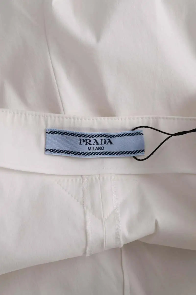 Pantalon Prada Blanc en Coton