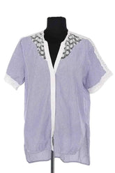 Blouse Sandro Bleu en Coton, taille S - Seconde Main