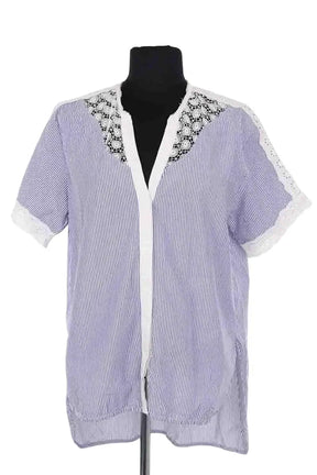 Blouse Sandro Bleu en Coton, taille S - Seconde Main