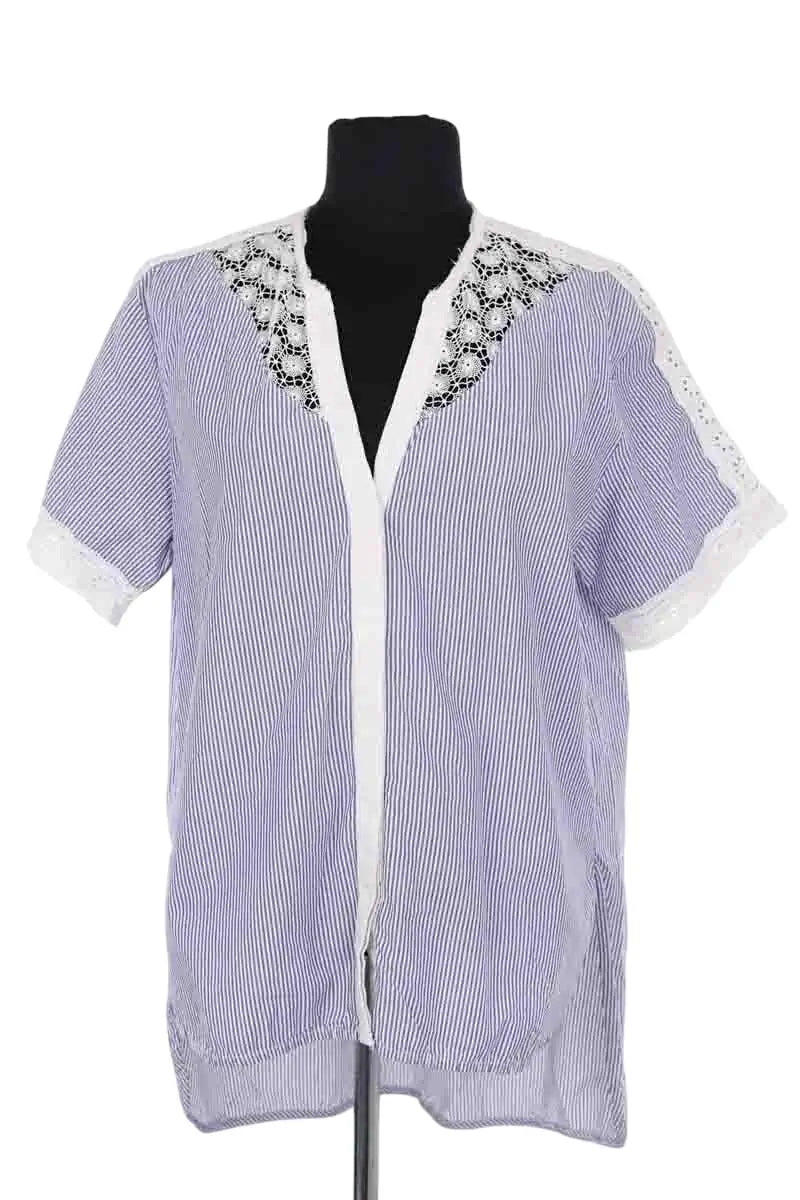 Blouse Sandro Bleu en Coton, taille S - Seconde Main