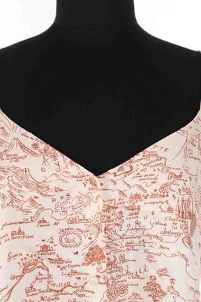 Top sans manche La Prestic Ouiston Beige en Soie