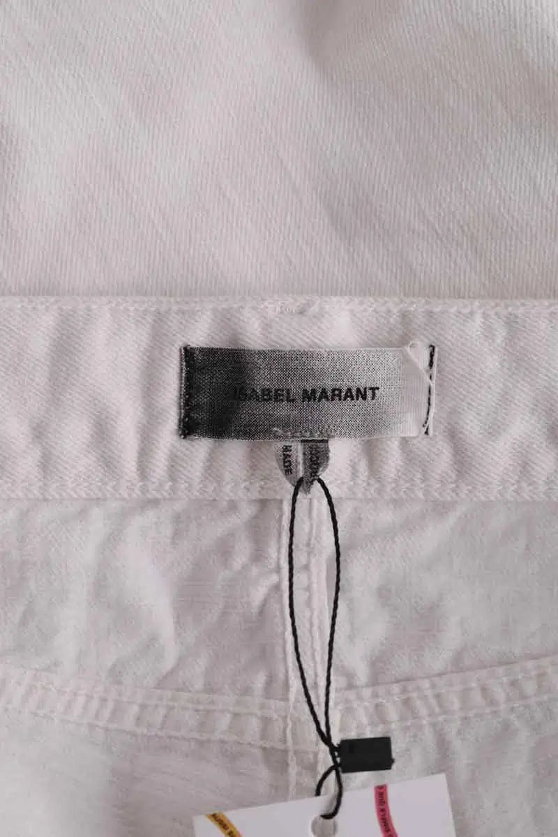Jean droit Isabel Marant Blanc en Coton