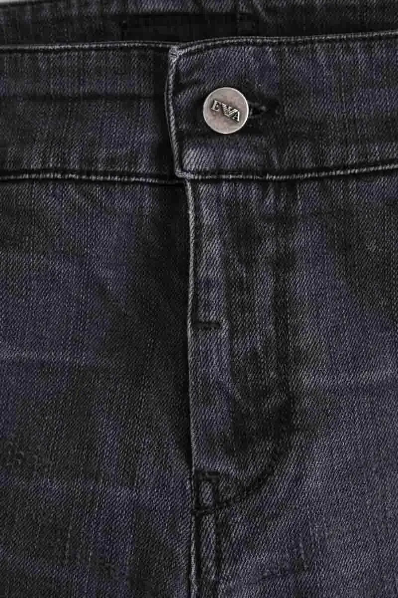 Jean droit Emporio Armani Gris en Coton