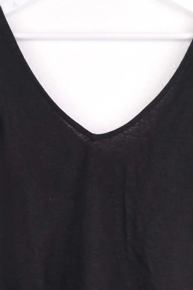 Top sans manche Majestic Filatures Noir en Lin