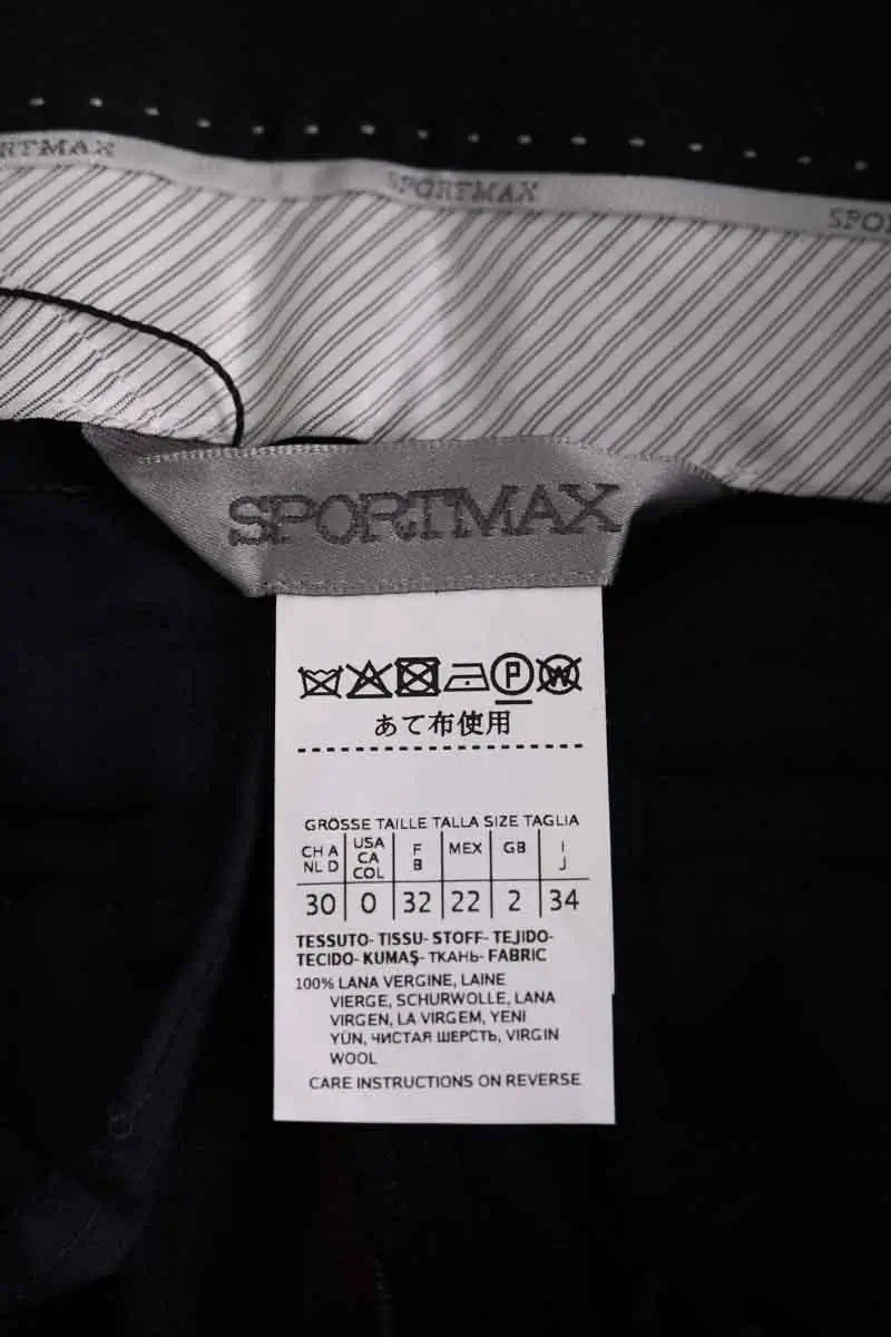 Pantalon large Sportmax Bleu en Laine