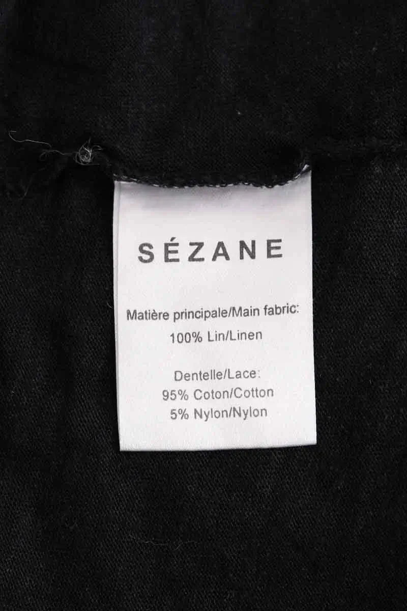Top Sézane Noir en Coton