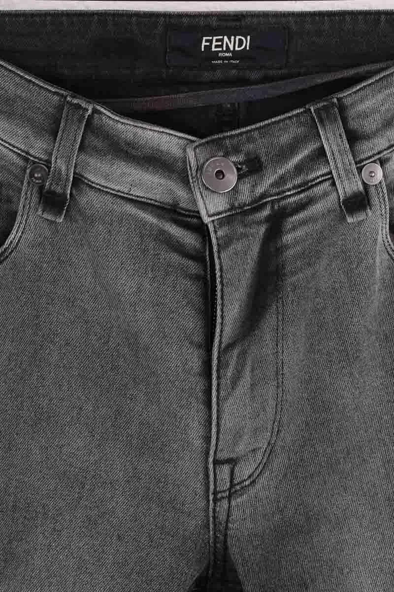 Jean droit Fendi Gris en Coton