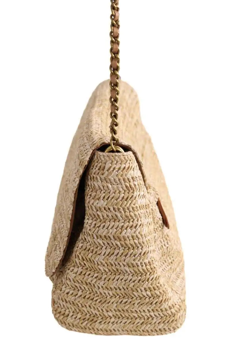 Sac à bandoulière Lulu M Jérôme Dreyfuss Beige en Osier
