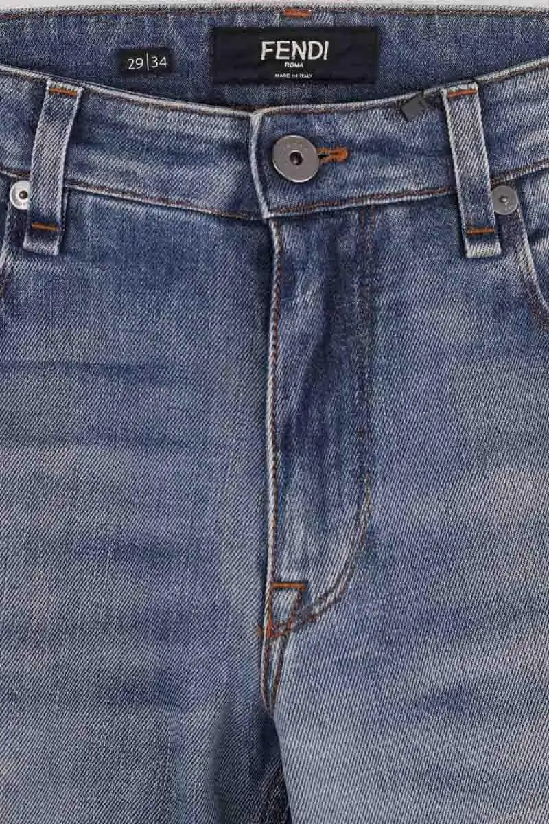 Jean droit Fendi Bleu en Coton