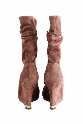 Boots Louis Vuitton Marron en Daim