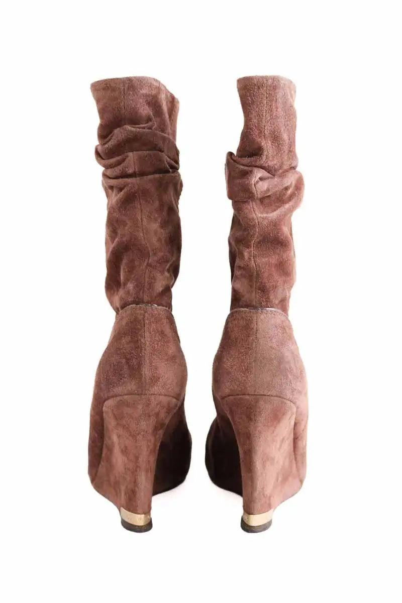 Boots Louis Vuitton Marron en Daim
