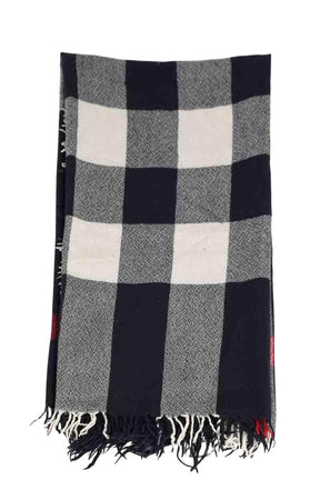 Foulard Burberry Marine en Laine - Seconde Main