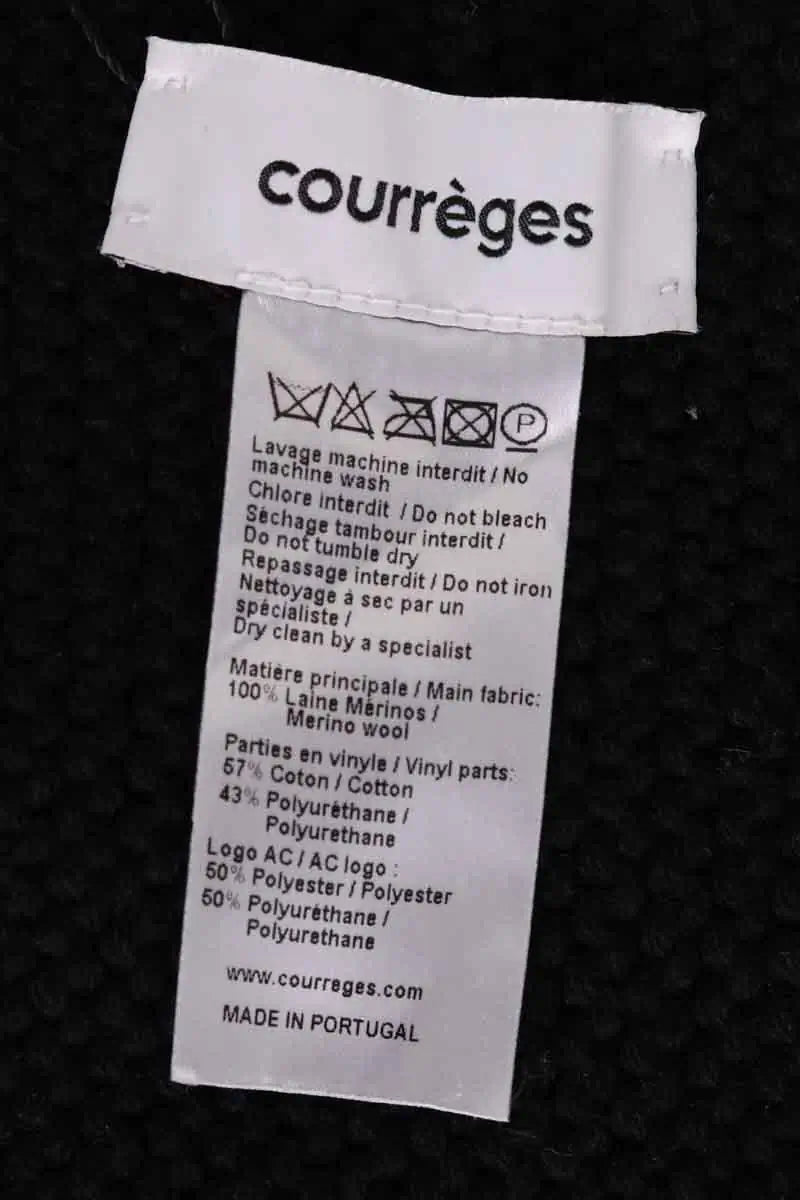 Foulard Courrèges Noir en Laine