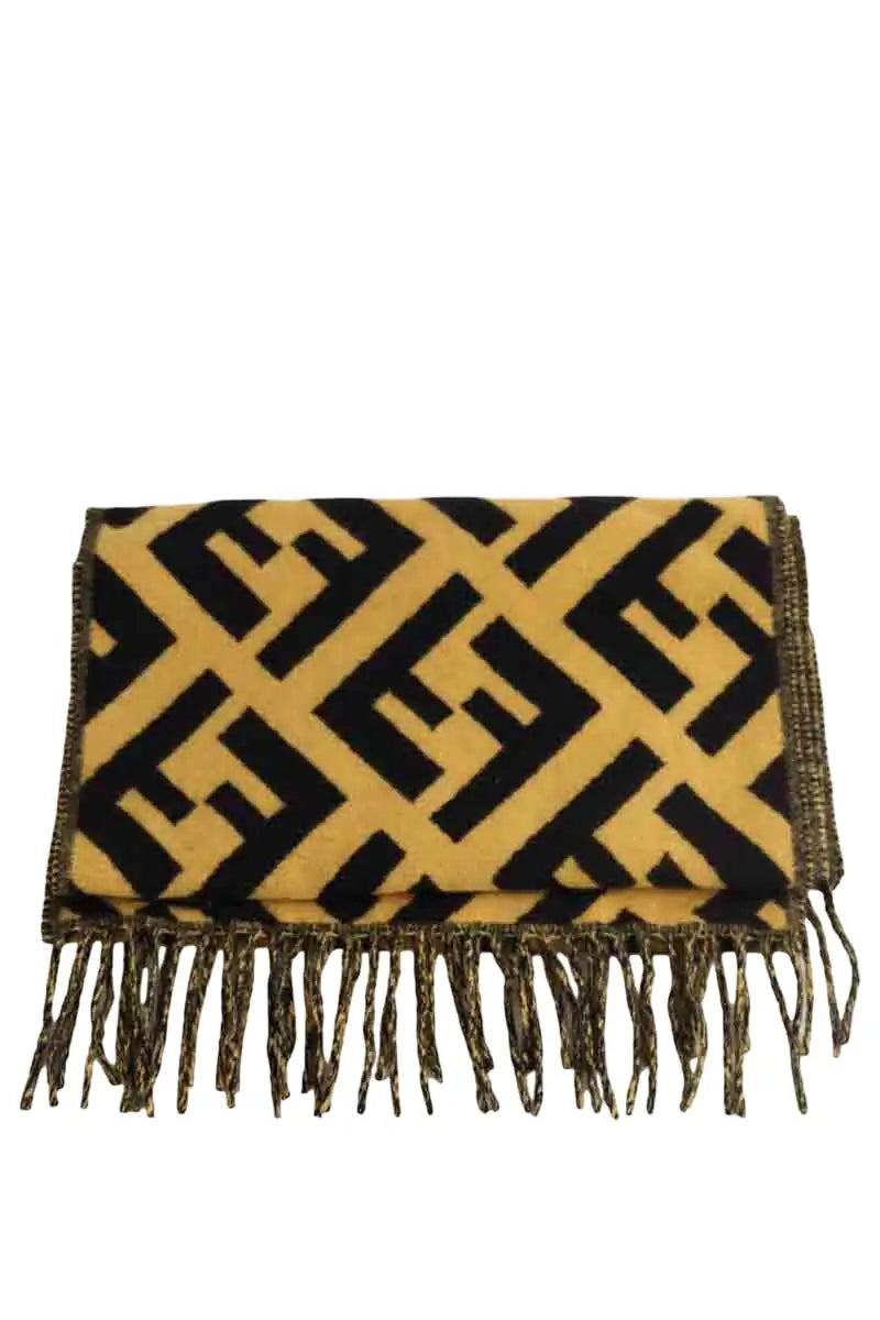 Foulard Fendi Jaune en Laine - Seconde Main