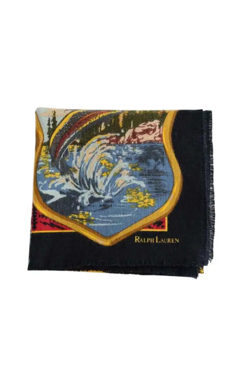 Foulard Ralph Lauren Marine en Coton - Seconde Main