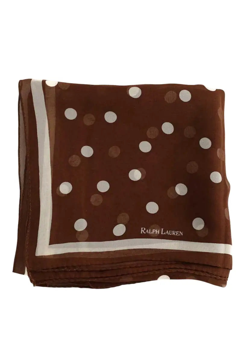 Foulard Ralph Lauren Marron en Soie - Seconde Main