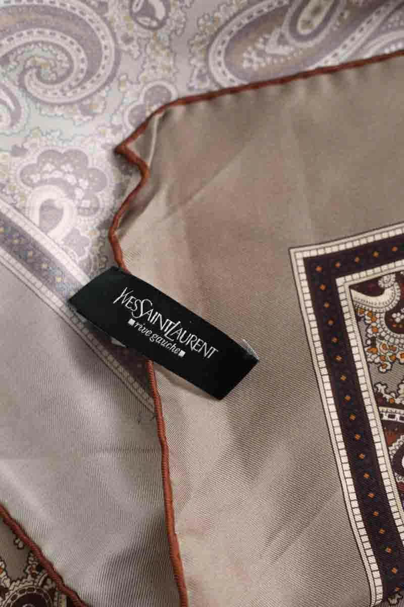 Foulard Saint Laurent Gris en Soie