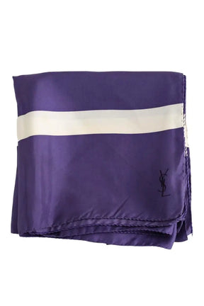 Foulard Saint Laurent Violet en Soie - Seconde Main