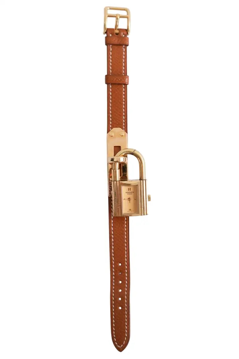 Montre Hermès Kelly Camel en Plaqué or - Seconde Main