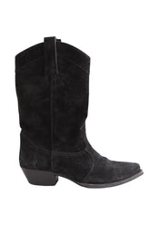 Boots western Saint Laurent Noir en Daim, taille 37 - Seconde Main