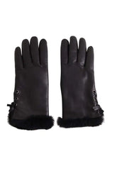 Gants Agnelle Noir en Cuir, taille M - Seconde Main