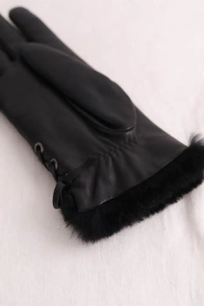 Gants Agnelle Noir en Cuir