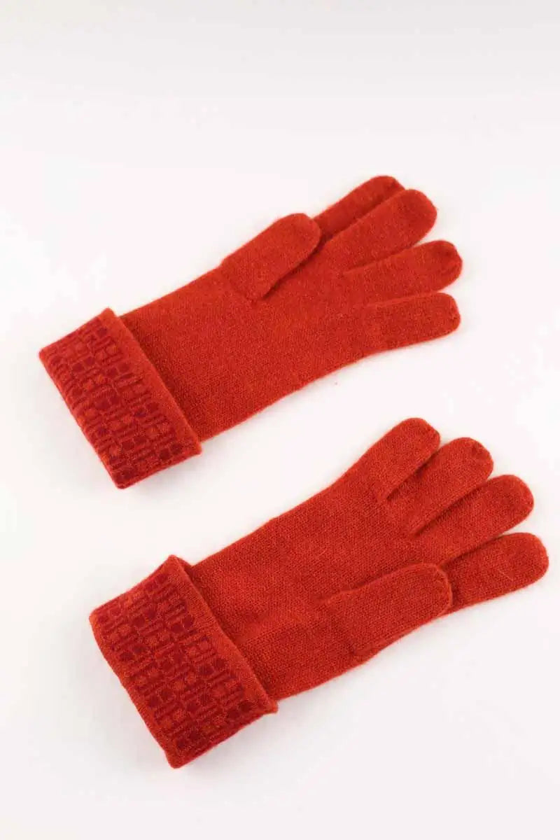 Gants Hermès Rouge en Cachemire