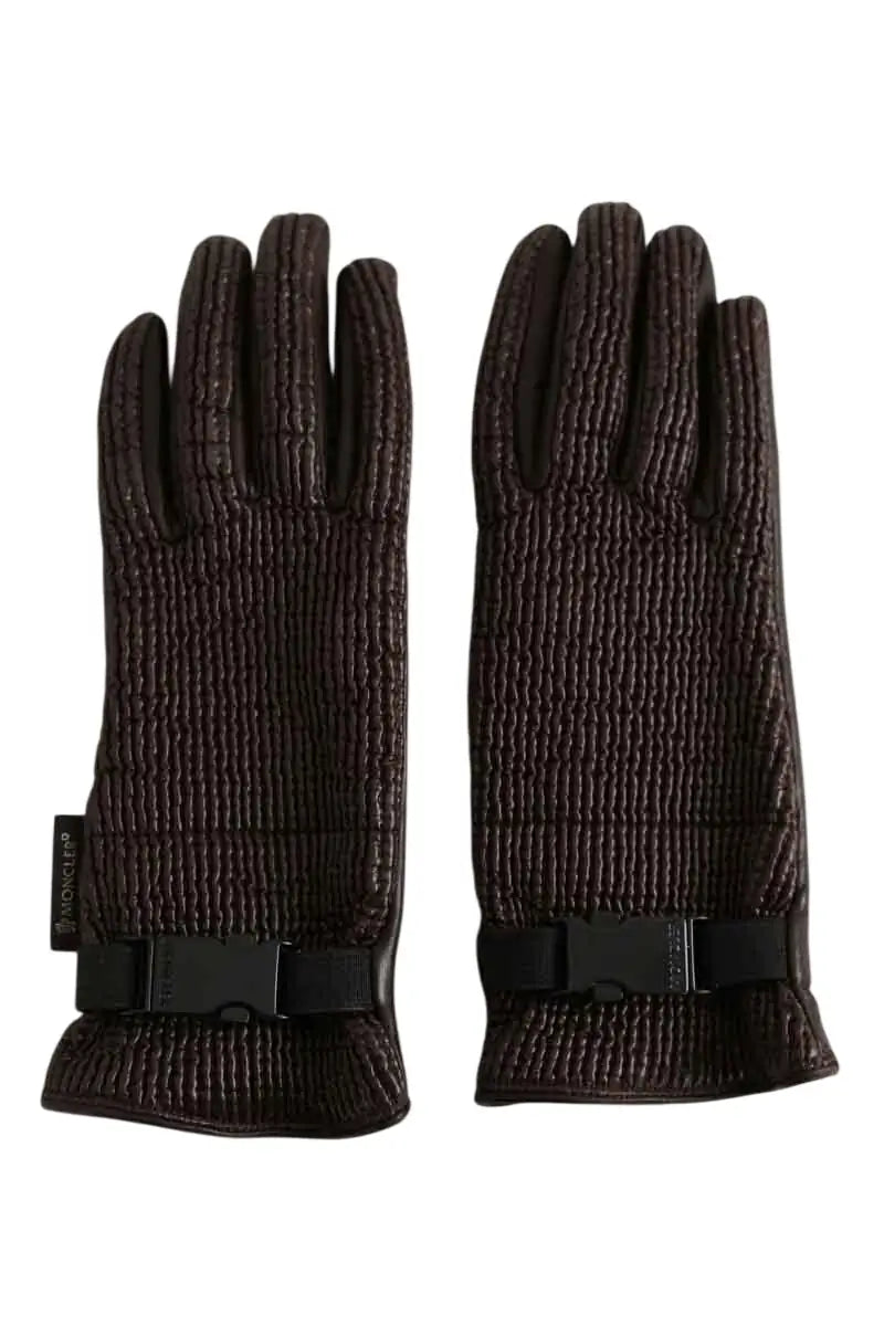 Gants Moncler Marron en Cuir, taille S - Seconde Main