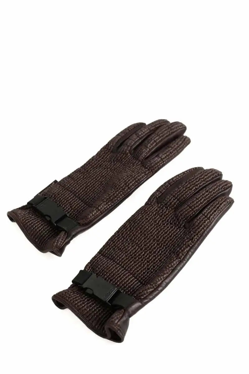 Gants Moncler Marron en Cuir