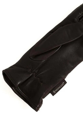 Gants Moncler Marron en Cuir