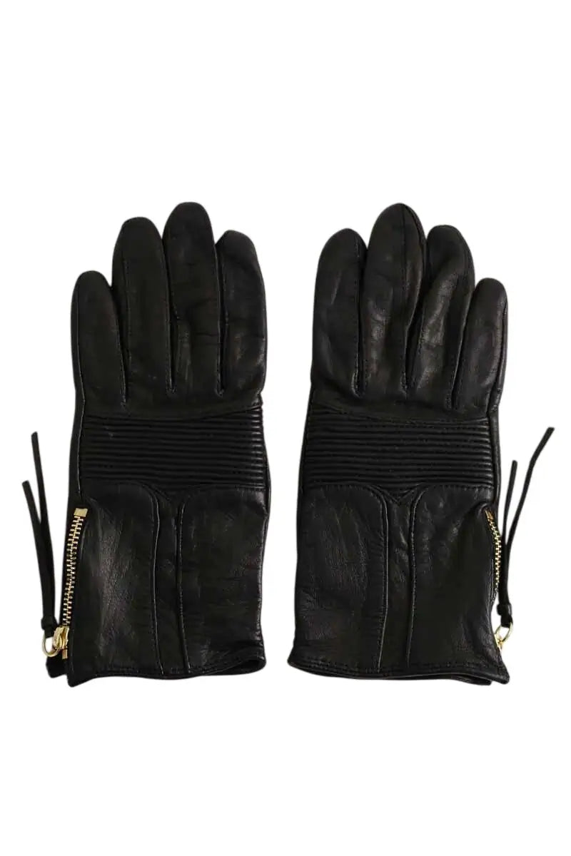 Gants The Kooples Noir en Cuir, taille XS - Seconde Main