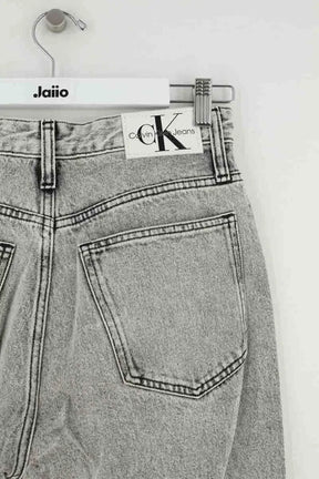 Jean droit Calvin Klein Gris en Coton