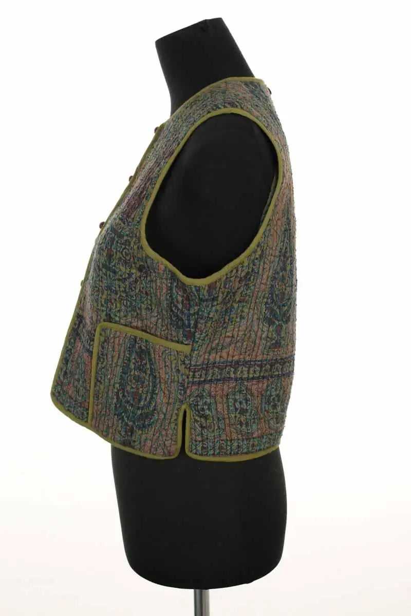 Gilet Antik Batik Kaki en Coton