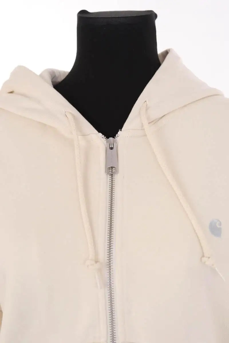 Gilet Carhartt Hooded casey jacket Ecru en Coton