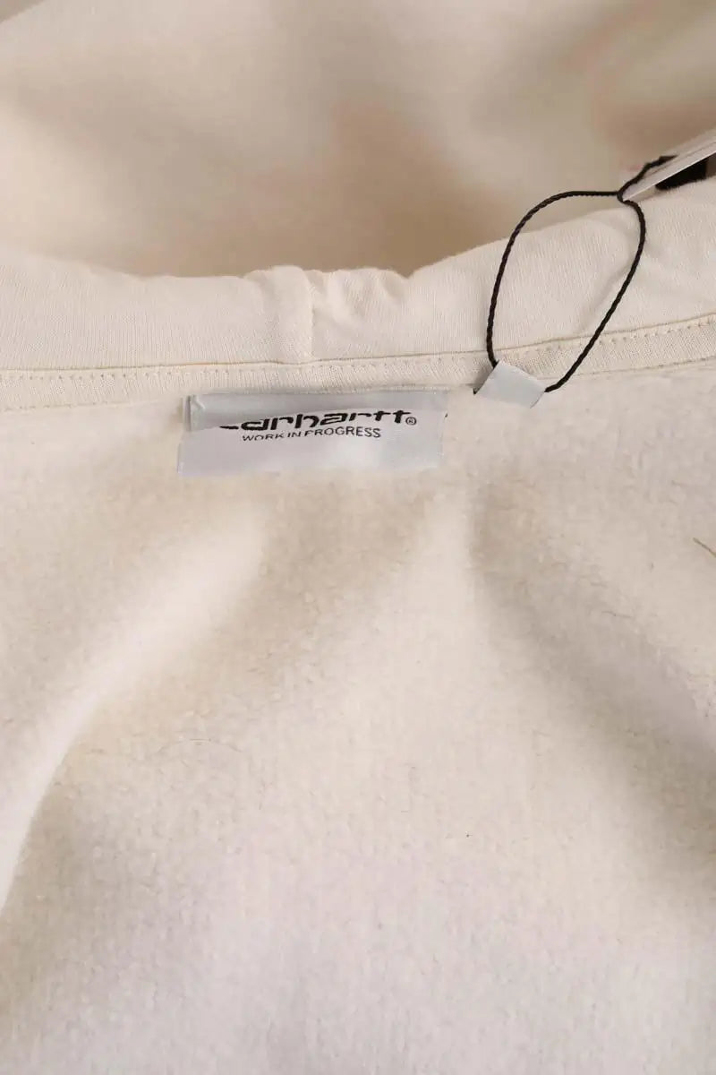 Gilet Carhartt Hooded casey jacket Ecru en Coton