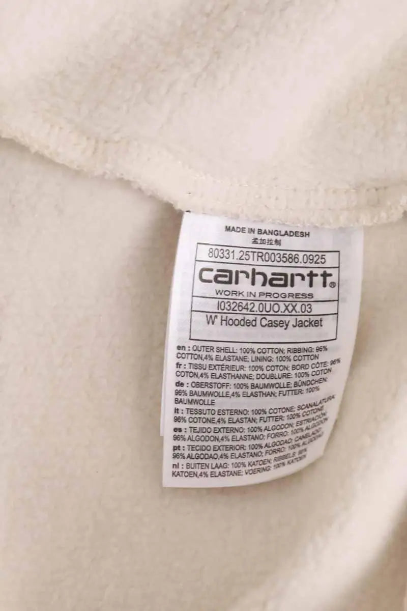Gilet Carhartt Hooded casey jacket Ecru en Coton
