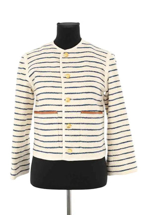 Gilet Celine Ecru en Coton, taille S - Seconde Main