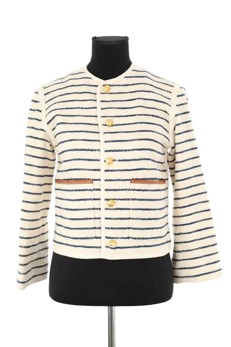 Gilet Celine Ecru en Coton, taille S - Seconde Main