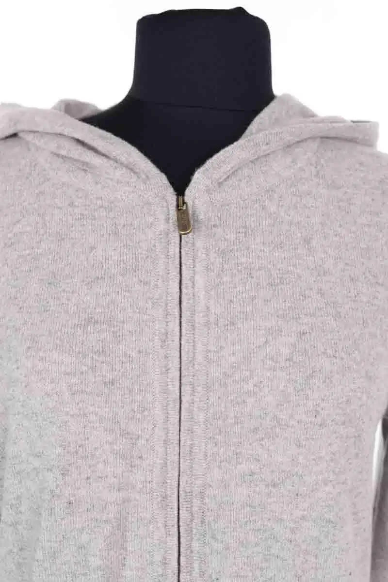 Gilet Eric Bompard Pull à capuche zippé Gris en Cachemire