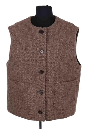 Gilet Gerard Darel Marron en Laine, taille M - Seconde Main
